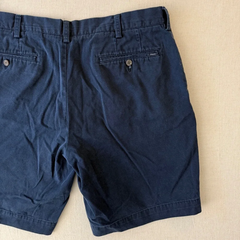 Polo Ralph Lauren Chino Shorts Men 36 Navy Classic Fit 9 Cotton Twill Preppy